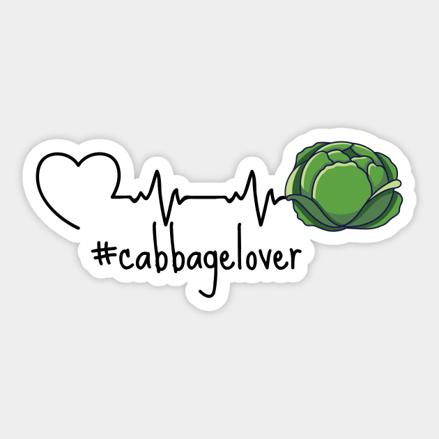 Cabbage In A HeartBeat Sticker by DesignArchitect